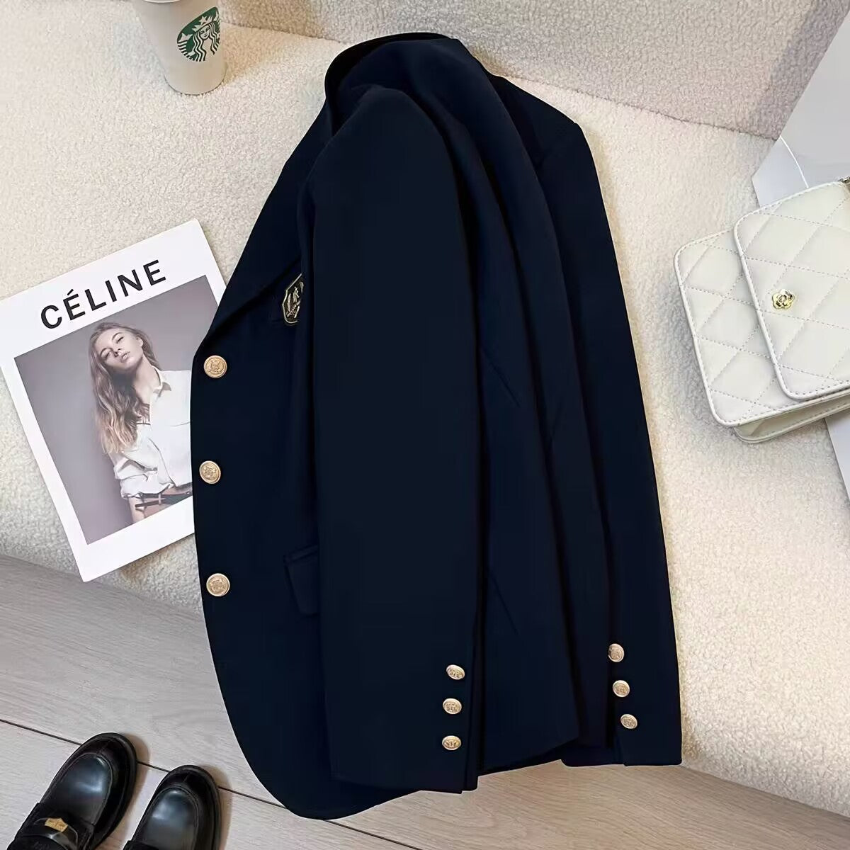 Women's Blazer 2026 Spring and Autumn New Japanese Style School Uniform Badge Burgundy Small Blazer Jacket for Women