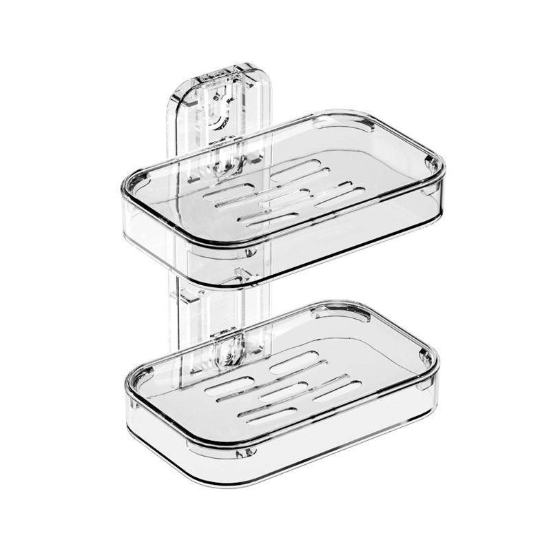 Light Luxury Soap Box Suction Cup Wall-mounted Non-perforated Draining Toilet Drainage Soap Box Rack Household Bathroom