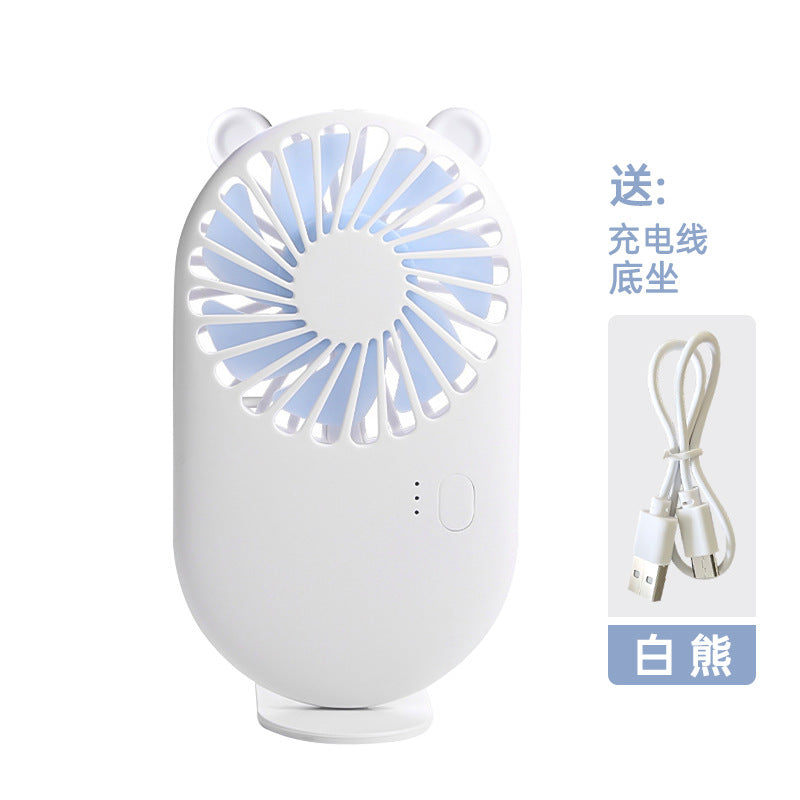 Mini Handheld Small Fan Portable Cartoon Desktop Fan Rechargeable Fan Outdoor USB Flap Pocket Pants Electric Fan