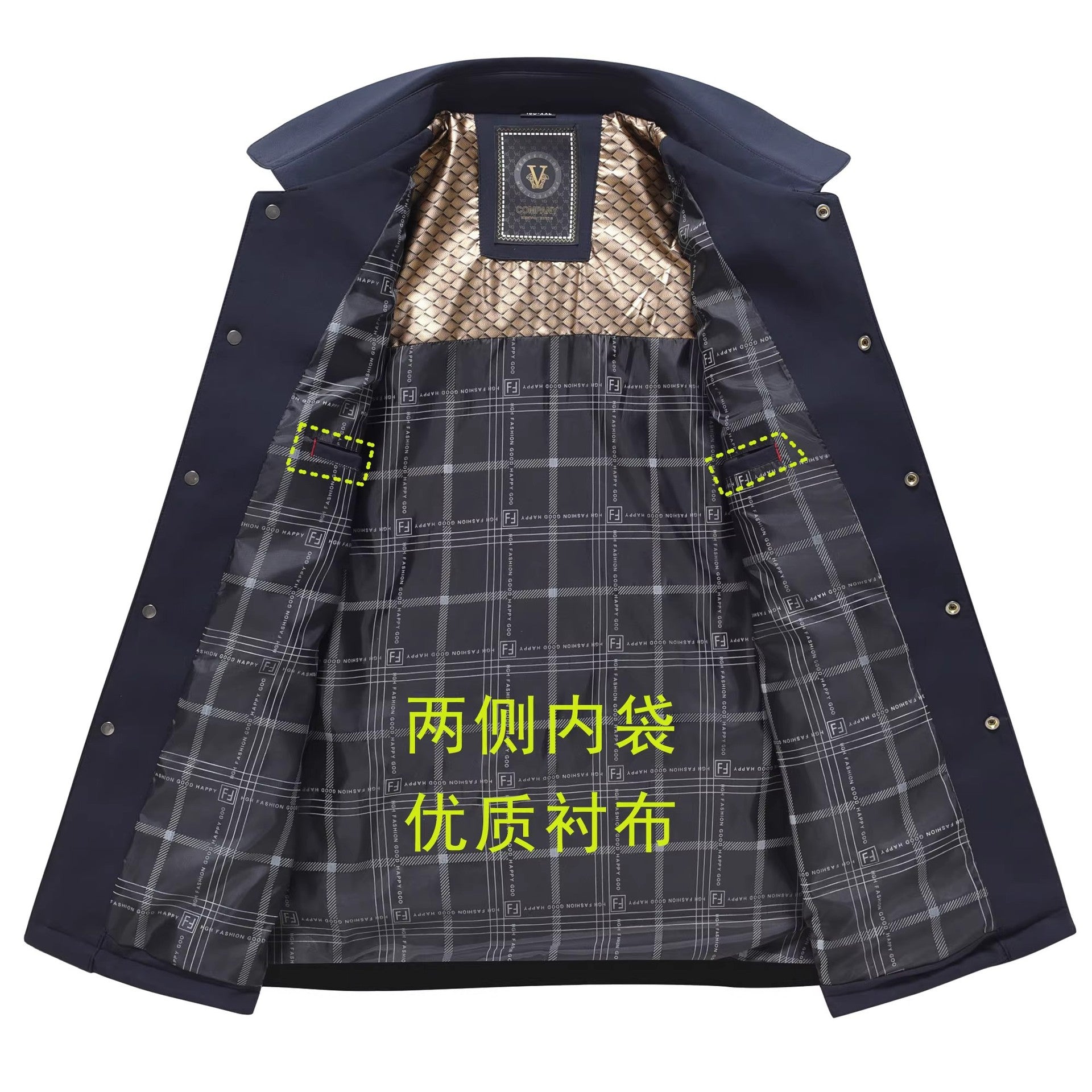 Dad's Winter Outwear, Cotton-Padded Outwear, Middle-Aged and Elderly Men's Cotton-Padded Thickeneded Cotton-Padded Jacket, Autumn and Winter Grandpa's Stand-Up Collar Top