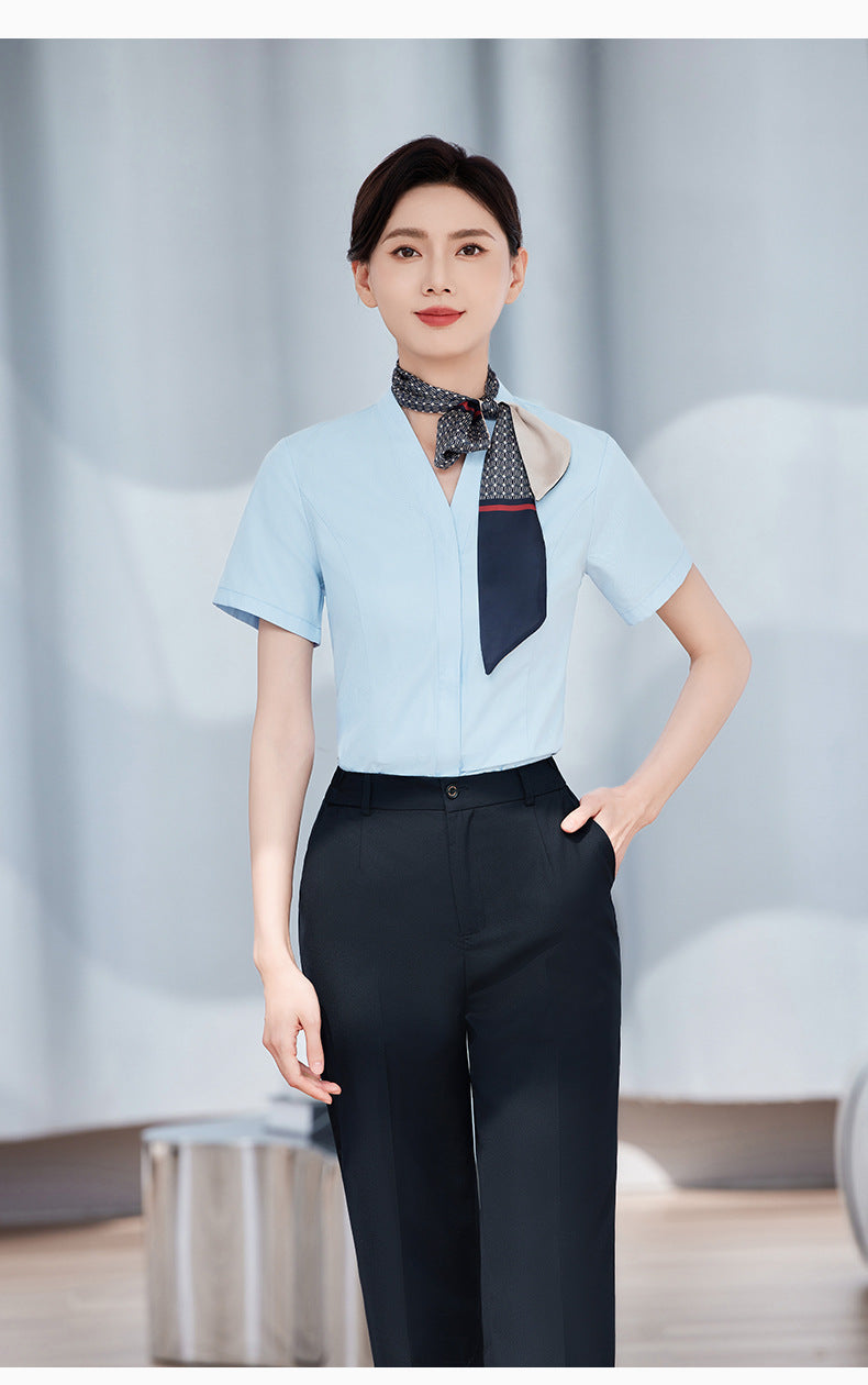 2025 New China Mobile Workwear Women's Summer Mobile Company Hall Manager Workwear Short-Sleeved Jacket Women's Skirt Shirt