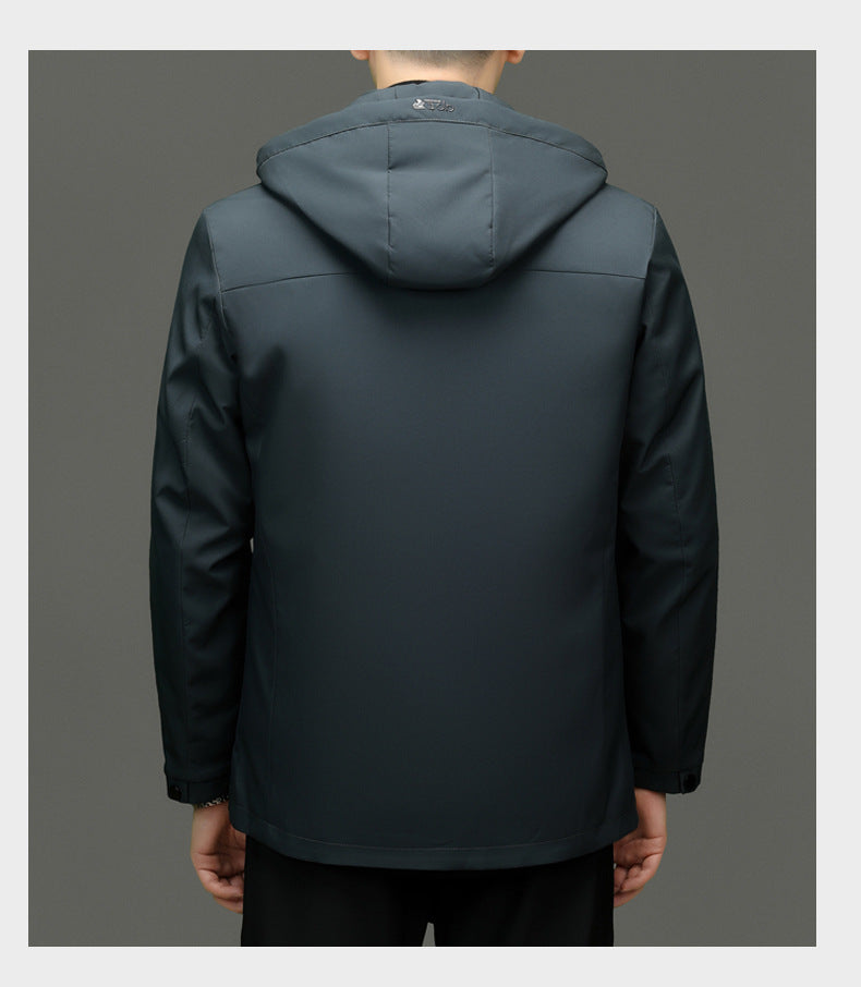 2024 Winter fleece-lined Thickened Cotton Coat Men's Middle-aged and Elderly Dad Hat with Removable Inner Liner Warm Cotton Coat