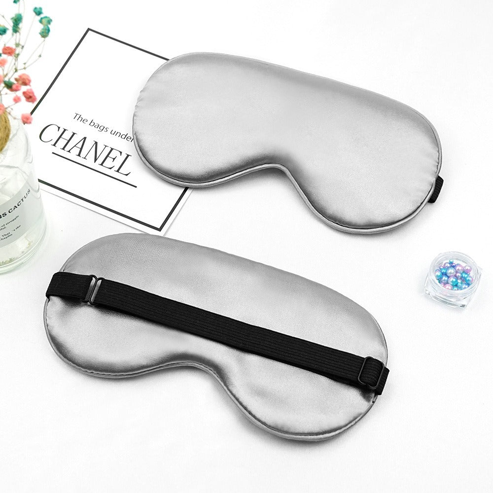 Cross-Border Wholesale Imitation Silk Eye Mask, Light-Blocking, Non-Pressing on the Eyes, Travel and Sleeping Eye Mask, Breathable Sleep Eye Mask, Adjustable