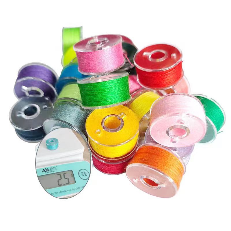 Bobbin with thread 25/36 grid thread set sewing machine bottom thread lock core box set 36 grid transparent bobbin with thread