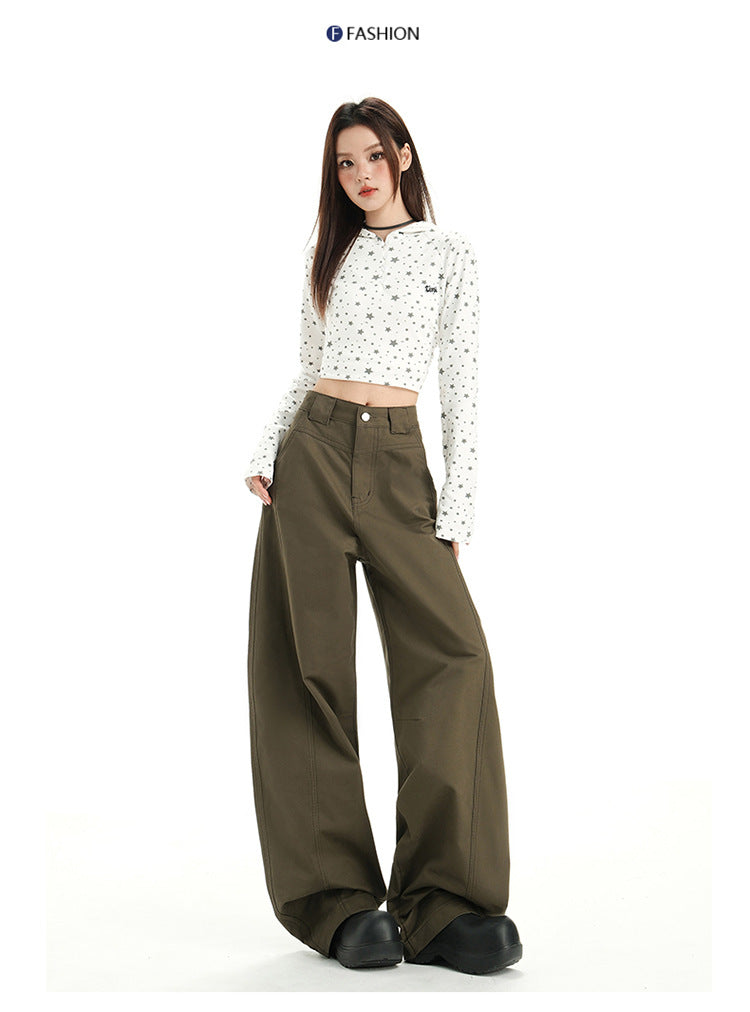 Raccoon House # Wizard of oz 2025 Early Autumn New Fashion High-Waisted Casual Versatile Cargo Pants Women's Casual Jeans