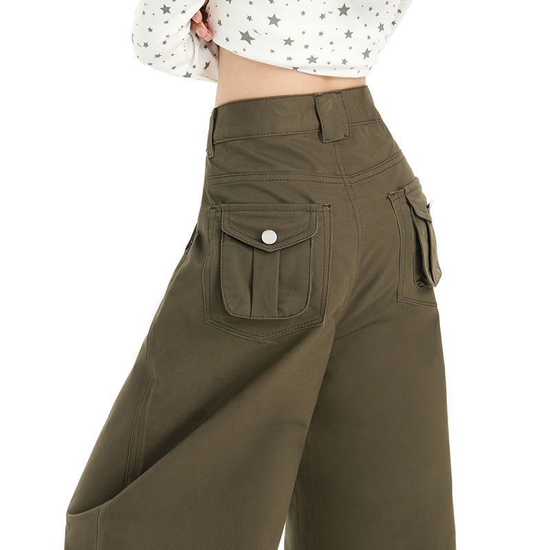 Raccoon House # Wizard of oz 2025 Early Autumn New Fashion High-Waisted Casual Versatile Cargo Pants Women's Casual Jeans