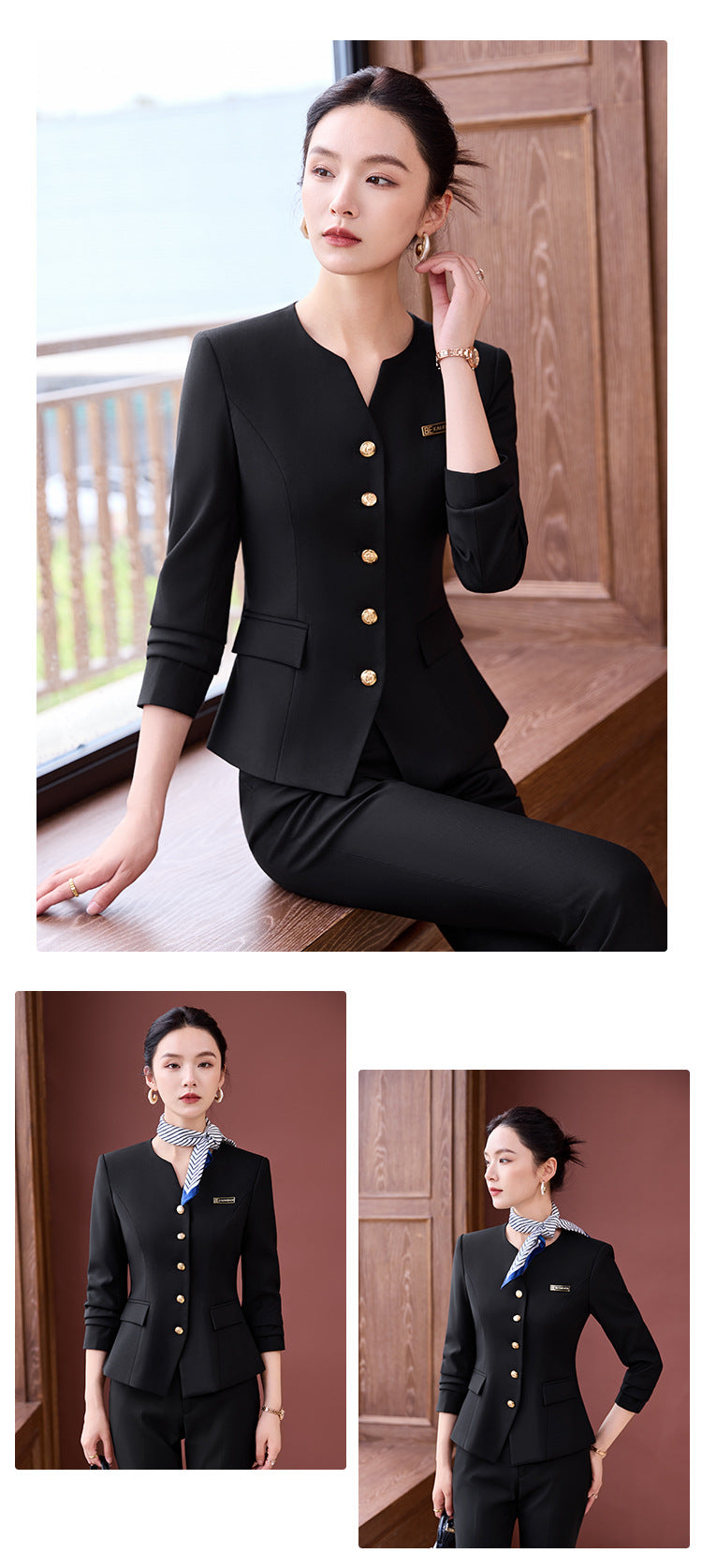 Professional Suit Suit Women's Autumn and Winter New Hotel Front Desk Jewelry Store Workwear Beauty Salon Front Desk Manager Workwear