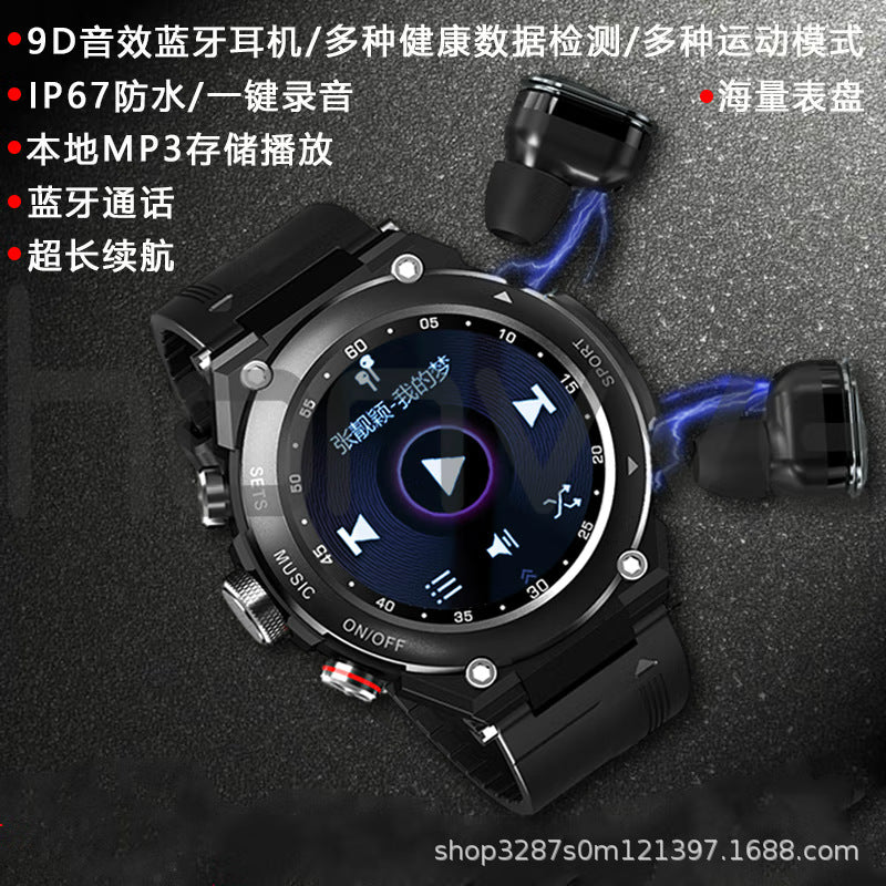T92 headphones: body temperature, heart rate, blood pressure, blood oxygen, 2-in-1, Bluetooth call, multi-sport mode, music, smart watch