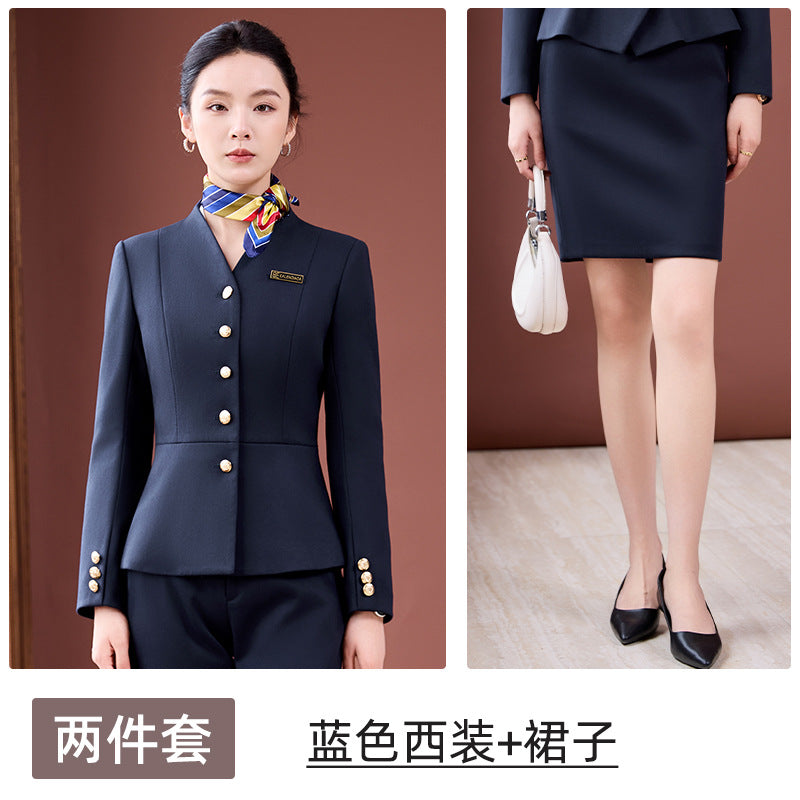 High-End Professional Suit for Women, Autumn Outfit, Stylish and Capable Workwear for Sales Department and Beauty Salon
