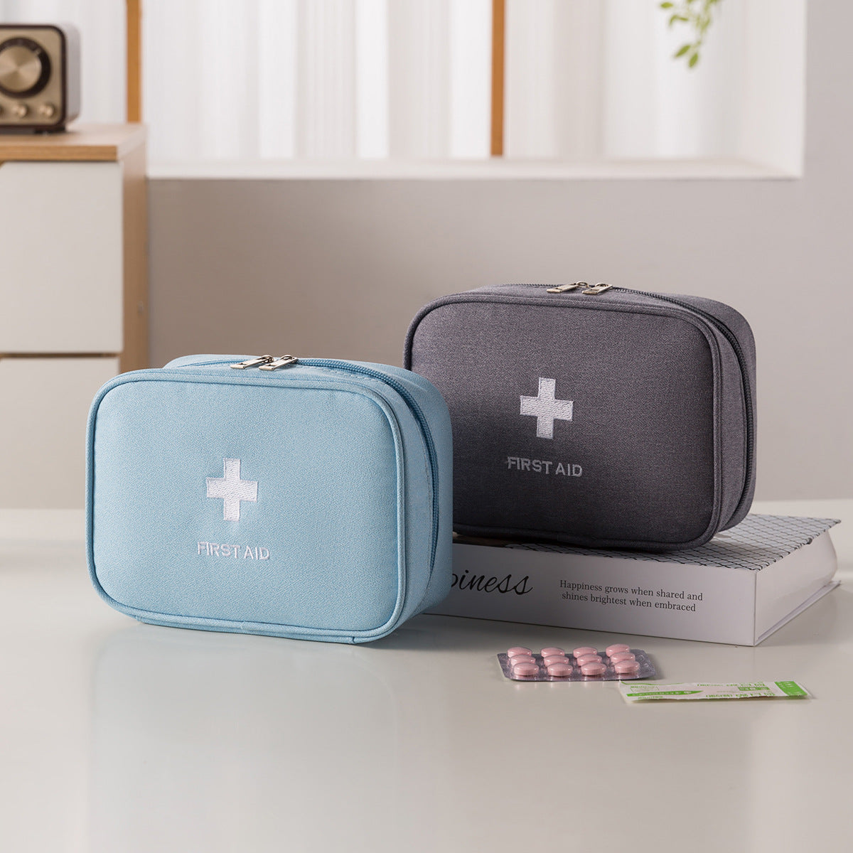 Travel Portable Medical Bag, Medicine Cosmetics Bag, Portable Medicine Bag, Outdoor Emergency Bag, Student Dormitory Medical First Aid Bag