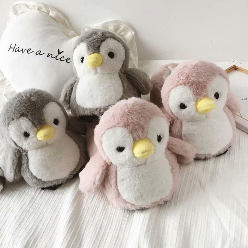 Cute Cartoon Penguin Winter Moon Cotton Shoes Couple Home Creative Bag with Thick-soled Warm Cotton Slippers