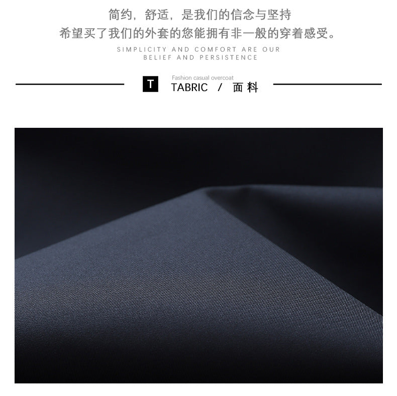 Source Manufacturer Spring and Autumn Anti-Wrinkle Fashion Korean Style Casual Jacket Business Simple Removable Hood Filled with Wool Middle-Aged Clothing