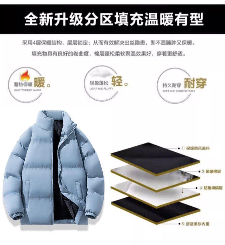 Cross-border foreign trade wholesale winter cotton-padded jacket male teenagers students thickened bread clothing trend warm cotton-padded jacket jacket male