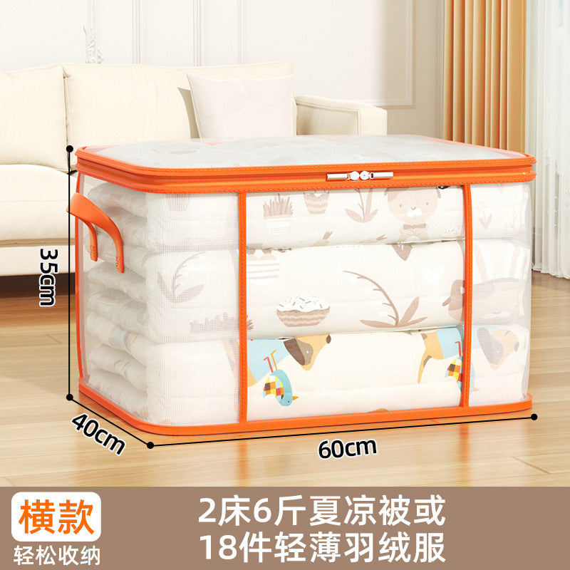 Transparent Mesh Quilt Storage Bag Large Capacity Folding Home Wardrobe Clothing Moving Packing Bed Bottom Storage Bag