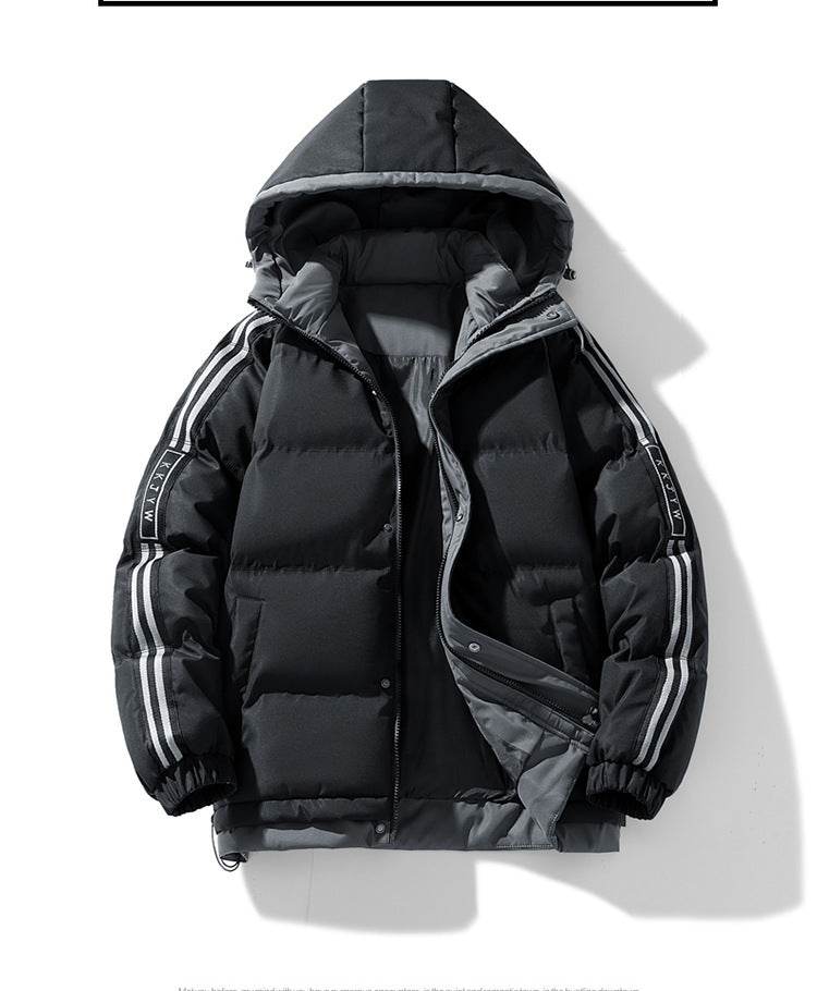 Winter Cotton-padded Clothes Men's Handsome Hooded Trendy Brand Bread Suit Clip Cotton-padded Jacket Men's Cross-border Thickened Cotton-padded Jacket Japanese Men's Clothing