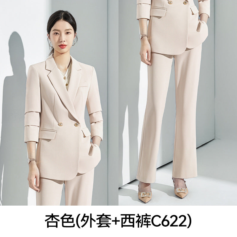 Gray Suit Women's Formal Wear 2025 New Spring & Fall Small High-End Elegant Professional Suit Work Clothes