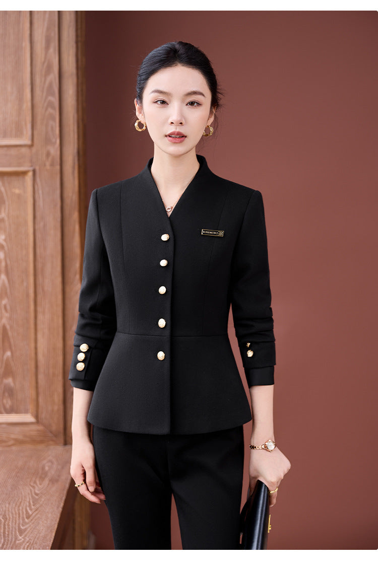 High-End Professional Suit for Women, Autumn Outfit, Stylish and Capable Workwear for Sales Department and Beauty Salon