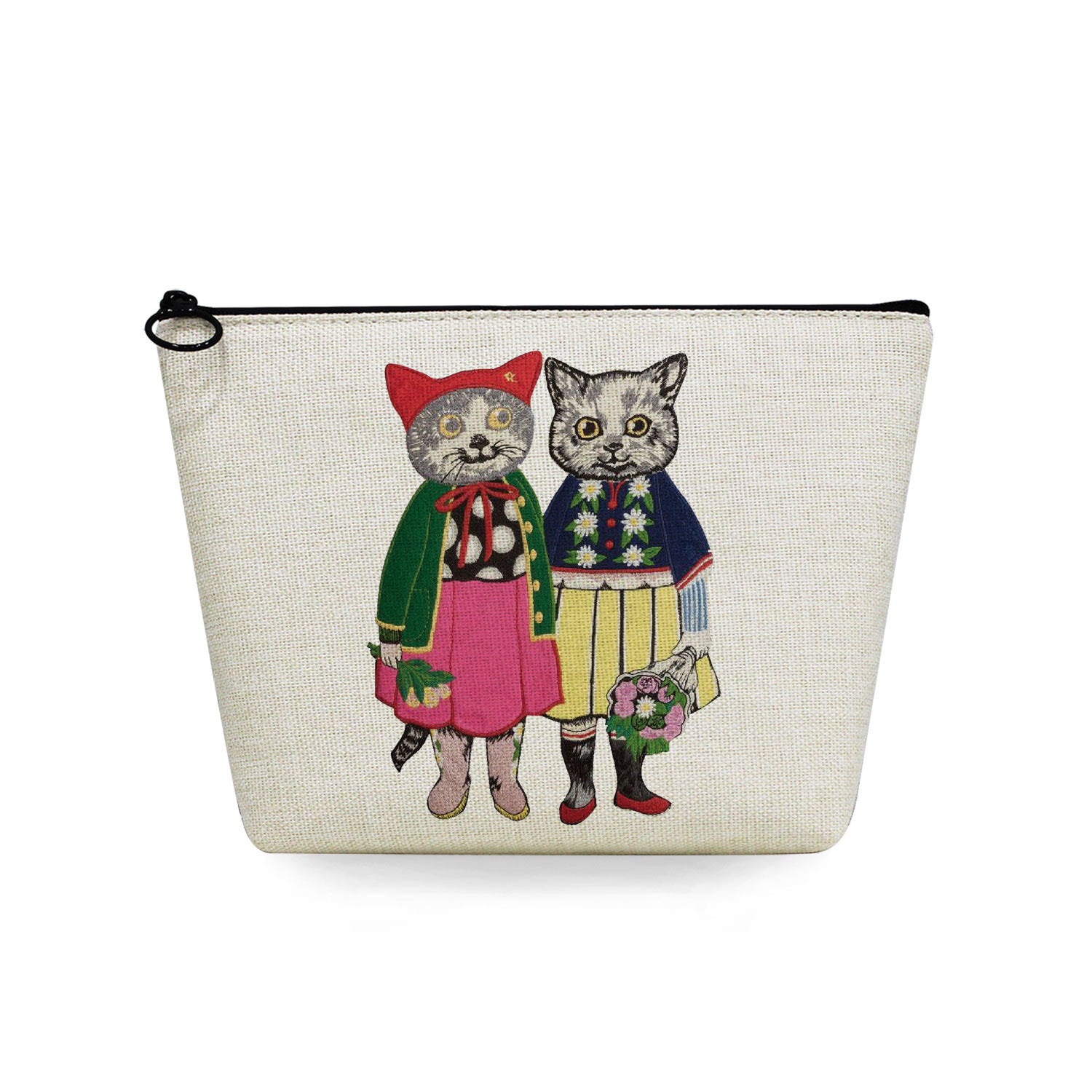Fashion Cat printed cosmetic bag small travel portable wash bag printed logo skin care storage bag