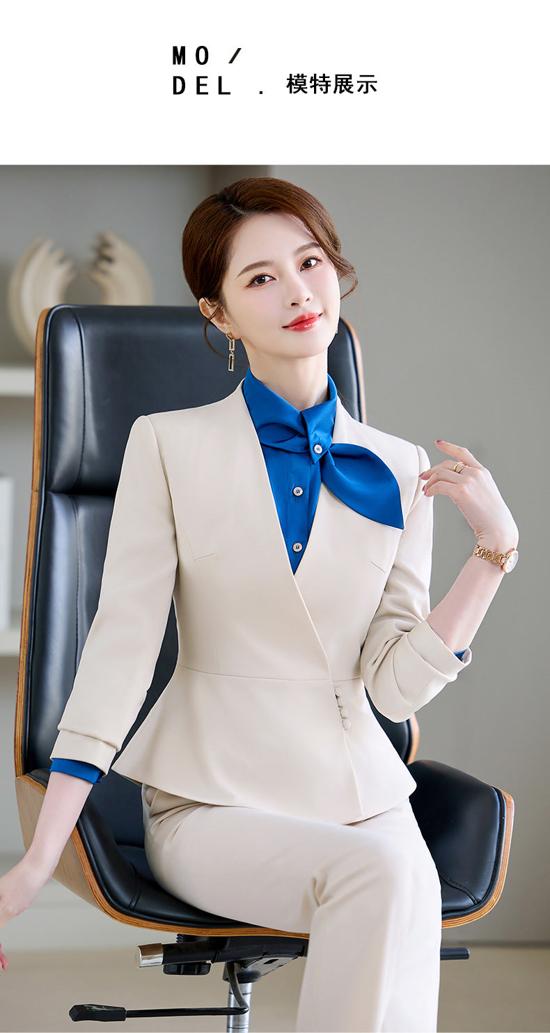 Cross-Border Professional Attire Goddess Style Long-Sleeved Beauty Salon Front Desk Fashion Hotel Manager Sales Department Jewelry Store Work Clothes