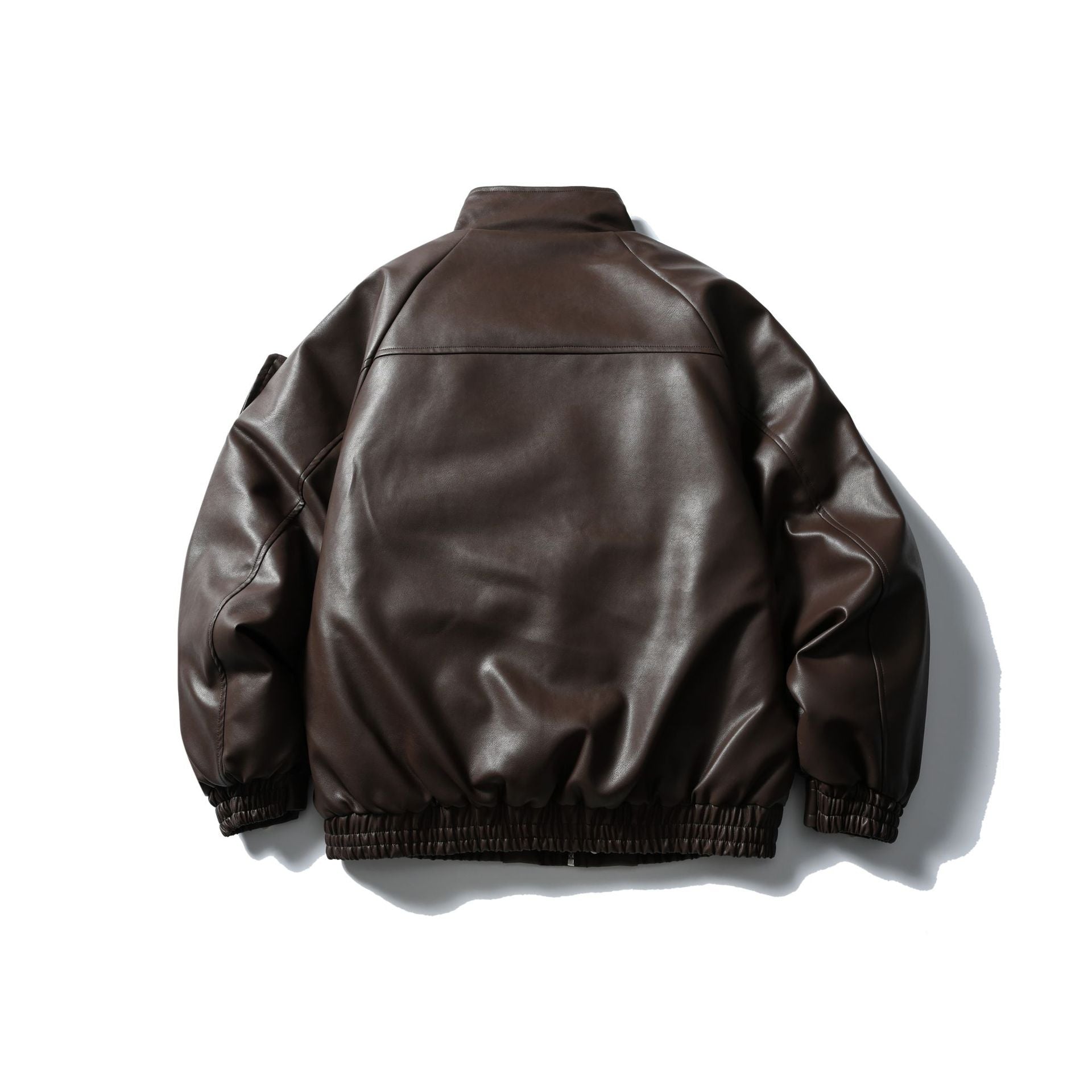 Mr. Song's Cross-Border Trendy American Retro Pu Leather Motorcycle Jacket for Men and Women, Thick Cotton Coat with Large Pockets