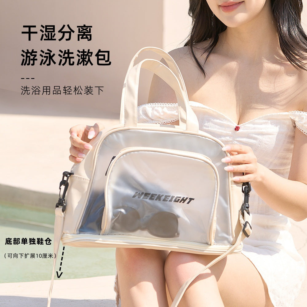 New Dry and Wet Separate Gym Bag Swimming Bag Large Capacity Waterproof Toiletry Bag Travel Portable Shoulder Beach Bag