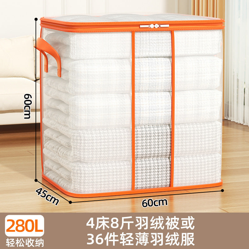 Transparent Mesh Quilt Storage Bag Large Capacity Folding Home Wardrobe Clothing Moving Packing Bed Bottom Storage Bag