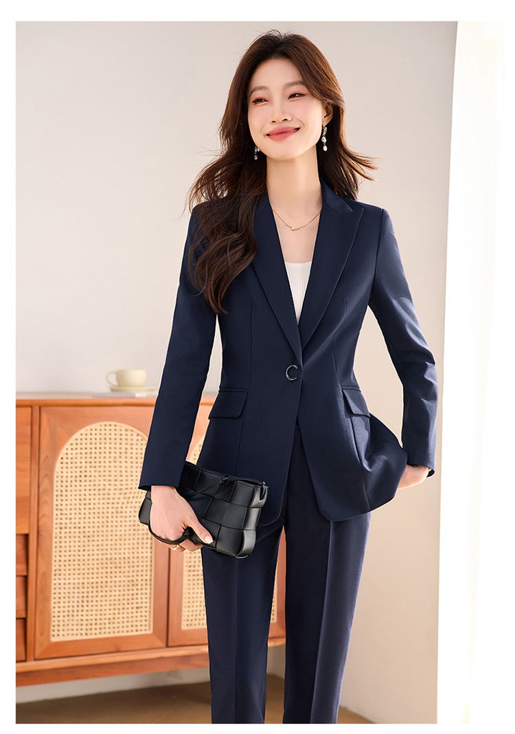 Suit suit Women's Spring and Autumn Business Dress Front Desk Reception Work Clothes Suit Interview Suit Sales Department Property Tooling