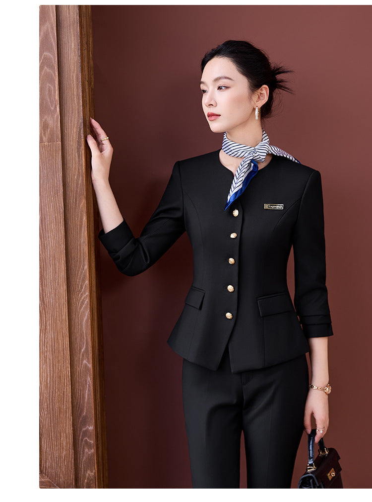 Professional Suit Suit Women's Autumn and Winter New Hotel Front Desk Jewelry Store Workwear Beauty Salon Front Desk Manager Workwear