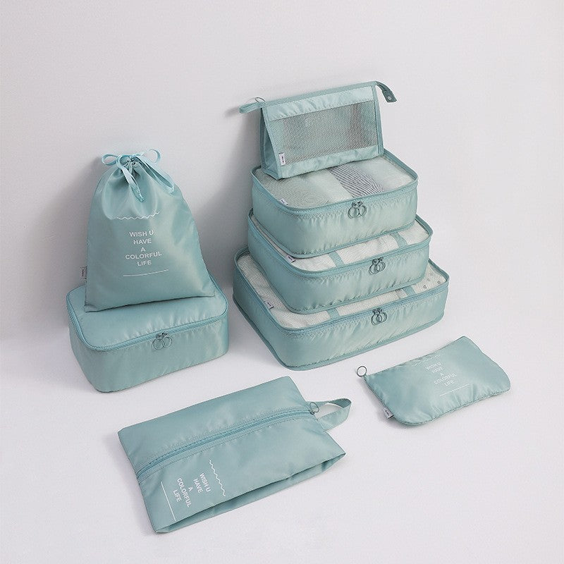 Travel Storage Bag Eight-Piece Storage Bag Waterproof Oxford Cloth Business Trip Makeup and Toiletry Classification Storage Set