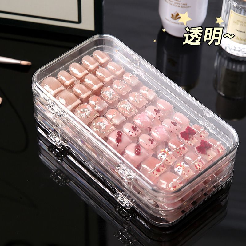 Nail Salon Influencer Portable Wearable Nail Organizer Display Box 70% off Stack Nail Transparent Dustproof Jewelry Storage Box
