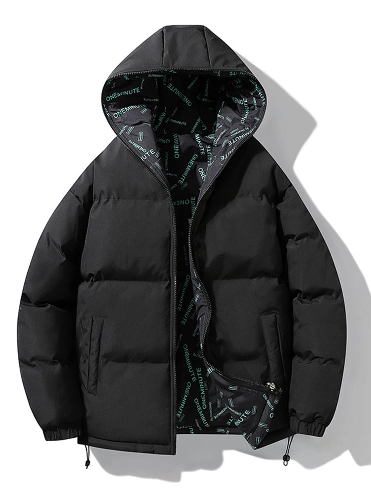 2025 New Trendy Brand Plus Size Cotton Jacket Couple Style Reversible Hooded Loose Winter Thick Warm Coat