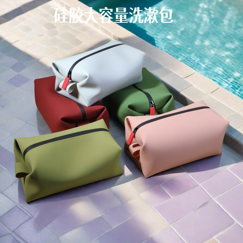 Wholesale Silicone Storage Bag Waterproof Travel Cosmetic Bag Toiletry Bag Small Objects Silicone Storage Box Large Capacity New Style
