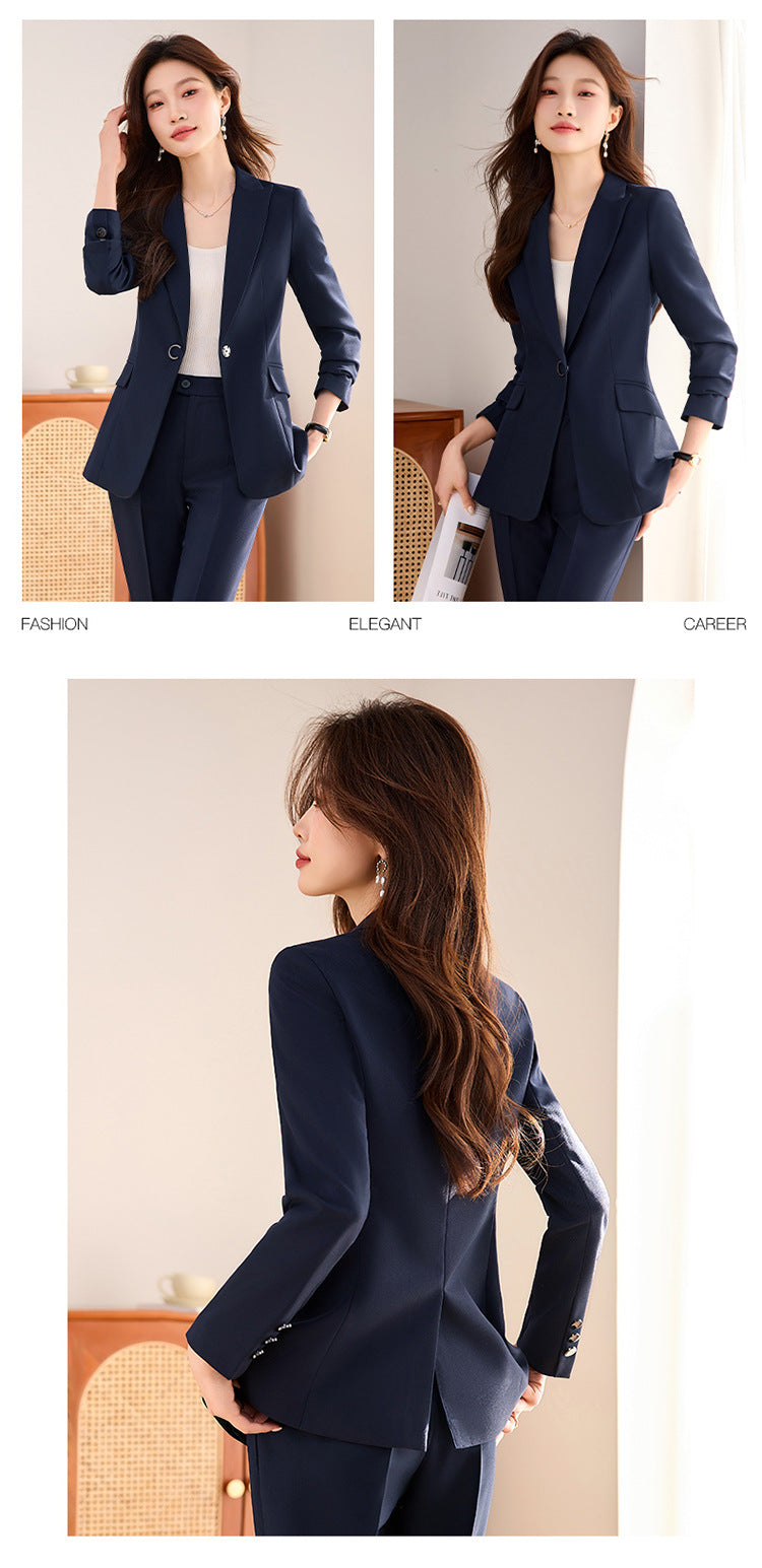 Suit suit Women's Spring and Autumn Business Dress Front Desk Reception Work Clothes Suit Interview Suit Sales Department Property Tooling
