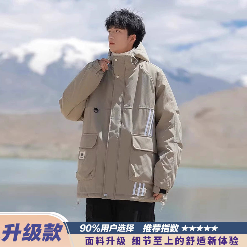 Woodpecker Assault down Cotton Jacket Men's Winter Thickeneded Warm Work Jacket Cotton Jacket New Hooded Winter Jacket