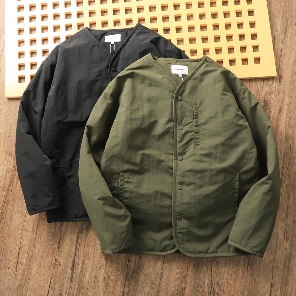 Retro Collarless Layered Thickeneded Men's Winter Jacket Loose Casual Autumn and Winter Warm Inner Lining Men's Cotton Jacket