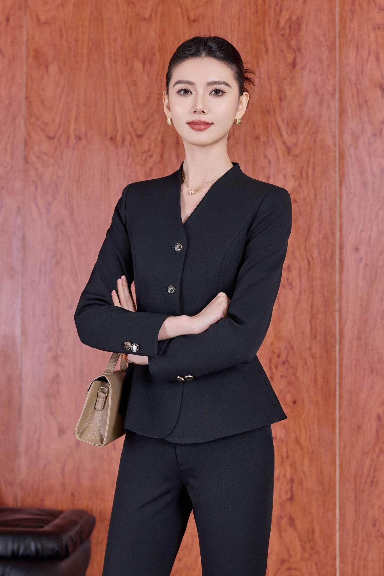 Dark Blue Suit Suit for Women 2025 Autumn and Winter New Professional Formal Wear Fashionable Workwear Jewelry Store Work Clothes
