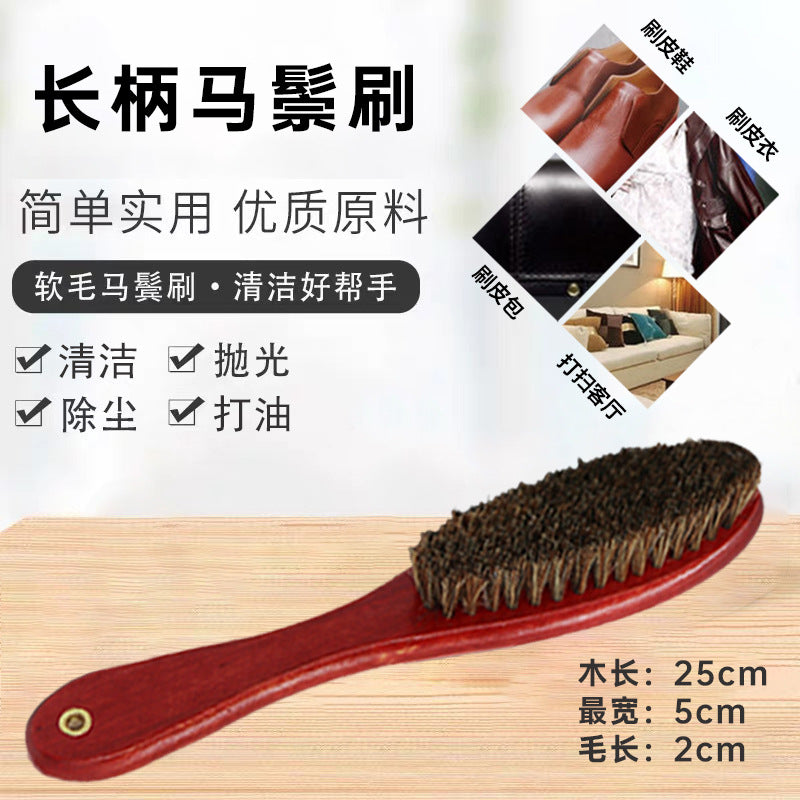 Horsehair Shoe Brush, Horsehair Shoe Polish Brush, Clothing Brush, Suede and Nubuck Leather Cleaning and Stain Removal Interior Brush, Sports Shoe Brush