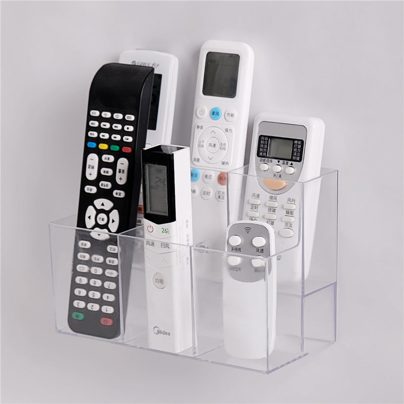 Air Conditioner Tv Remote Control Storage Box Wall-Mounted Punch-Free Sundries Wall-Mounted Box Bedside Charger Placement Rack