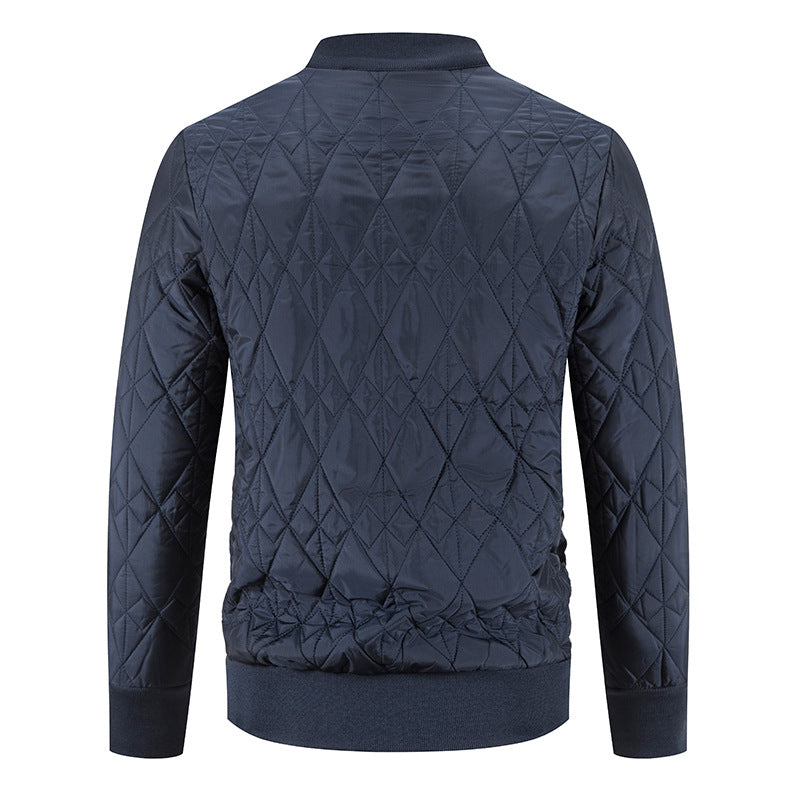 Cross-border winter fleece-lined thickened sweater plus size baseball collar zipper cotton-padded coat cardigan long sleeve warm sweater