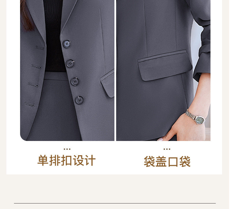 Cross-Border Women's Blazer Formal Wear Women's Suit Professional Teaching and Art Exam Attire High-End College Student Interview Suit