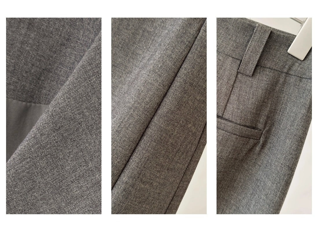 Endy Professional Worsted Wool Vest Skirt suit Summer High-end Sense Elegant Sleeveless Vest Top Straight Skirt