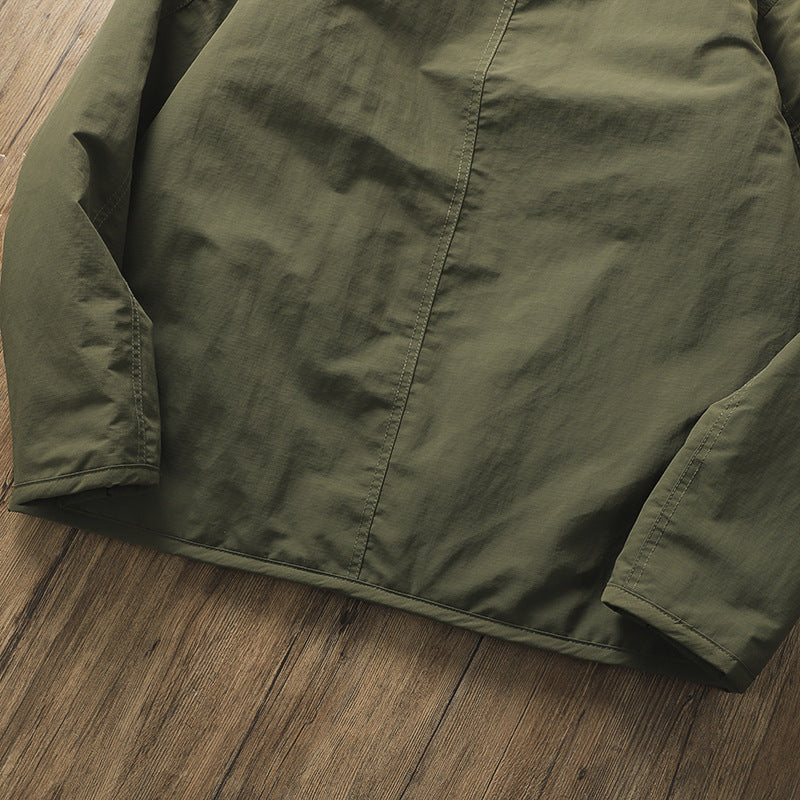 Retro Collarless Layered Thickeneded Men's Winter Jacket Loose Casual Autumn and Winter Warm Inner Lining Men's Cotton Jacket