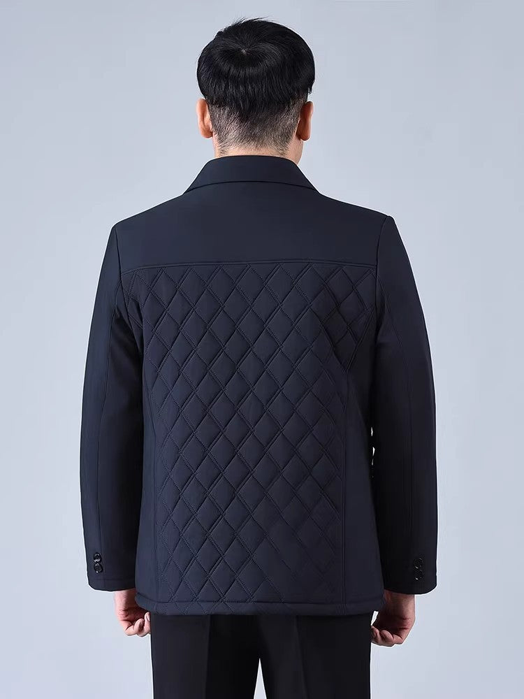 Dad's Winter Outwear, Cotton-Padded Outwear, Middle-Aged and Elderly Men's Cotton-Padded Thickeneded Cotton-Padded Jacket, Autumn and Winter Grandpa's Stand-Up Collar Top