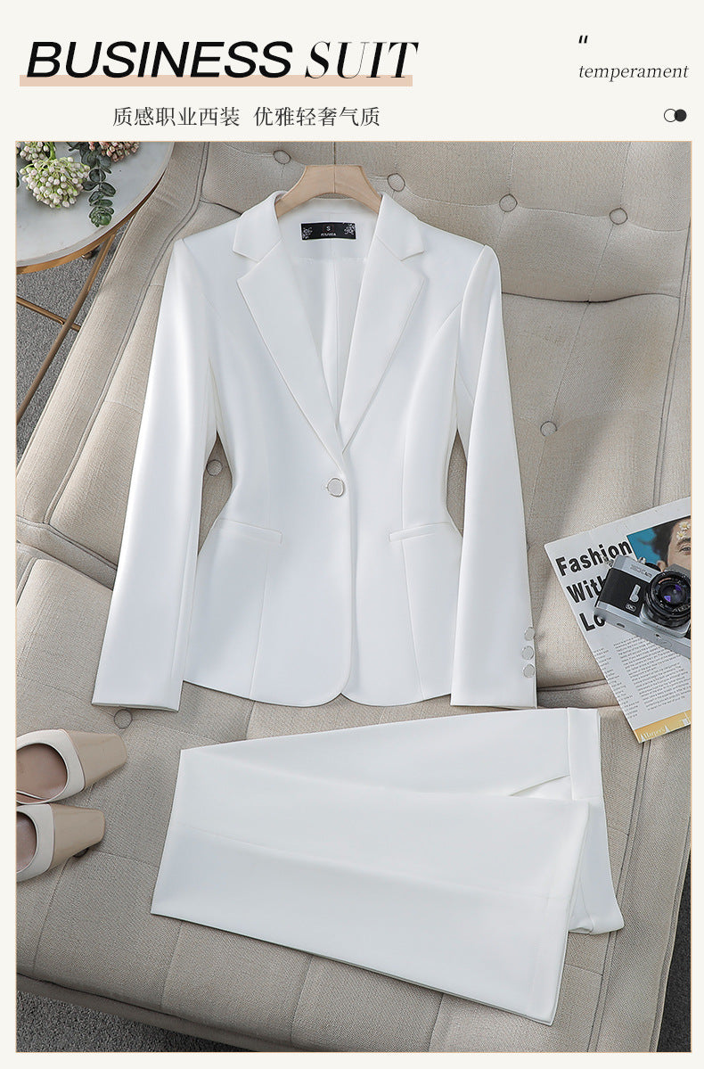 Cross-Border Pink Suit Set for Women, New Spring and Autumn Style, High-End Korean Style, Elegant Casual Business Attire, Small Suit Jacket