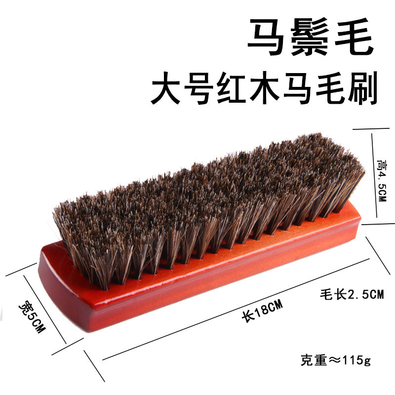 Cross-Border Shoe Brush Set, Cleaning Brush, Solid Wood Horsehair Shoe Brush, Car Seat Cleaning Brush, Soft Bristle, Amazon Bestseller