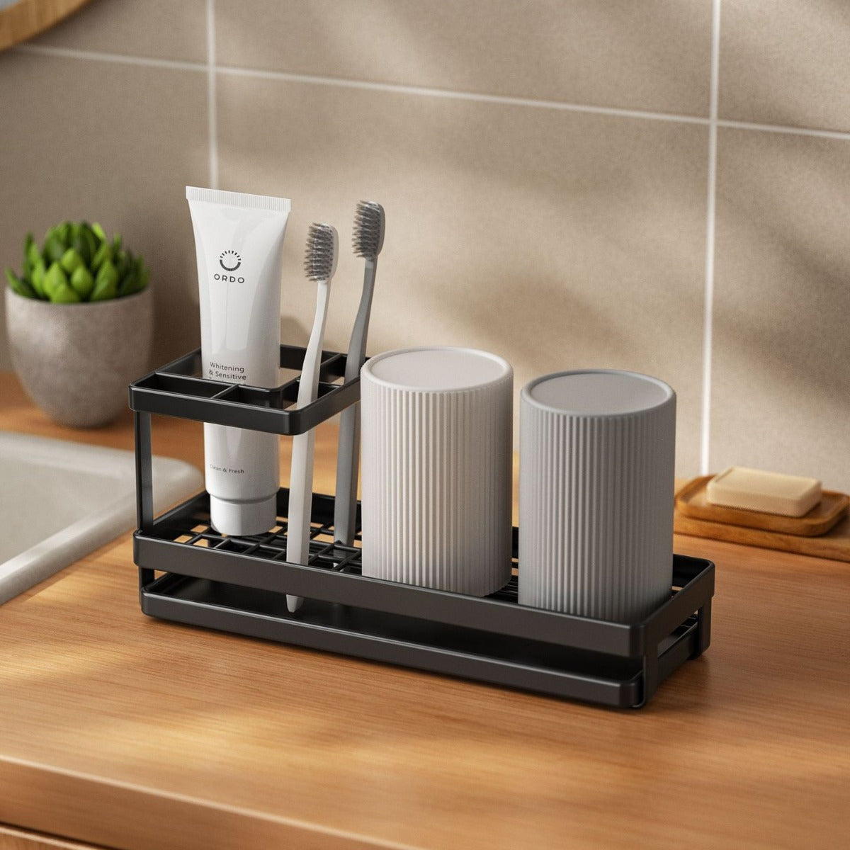 Simple Teeth Cup Toothbrush Storage Rack Toilet Toothbrush Mouthwash Cup suit Washing Table Electric Toothbrush Storage Rack