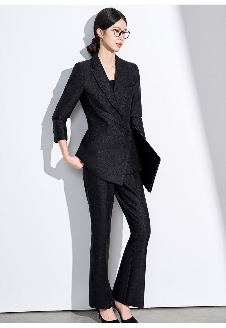 Cross-Border Women's Suit Set, New Design, Professional Formal Attire for Hotel and Beauty Salon Managers, Workwear Blazer