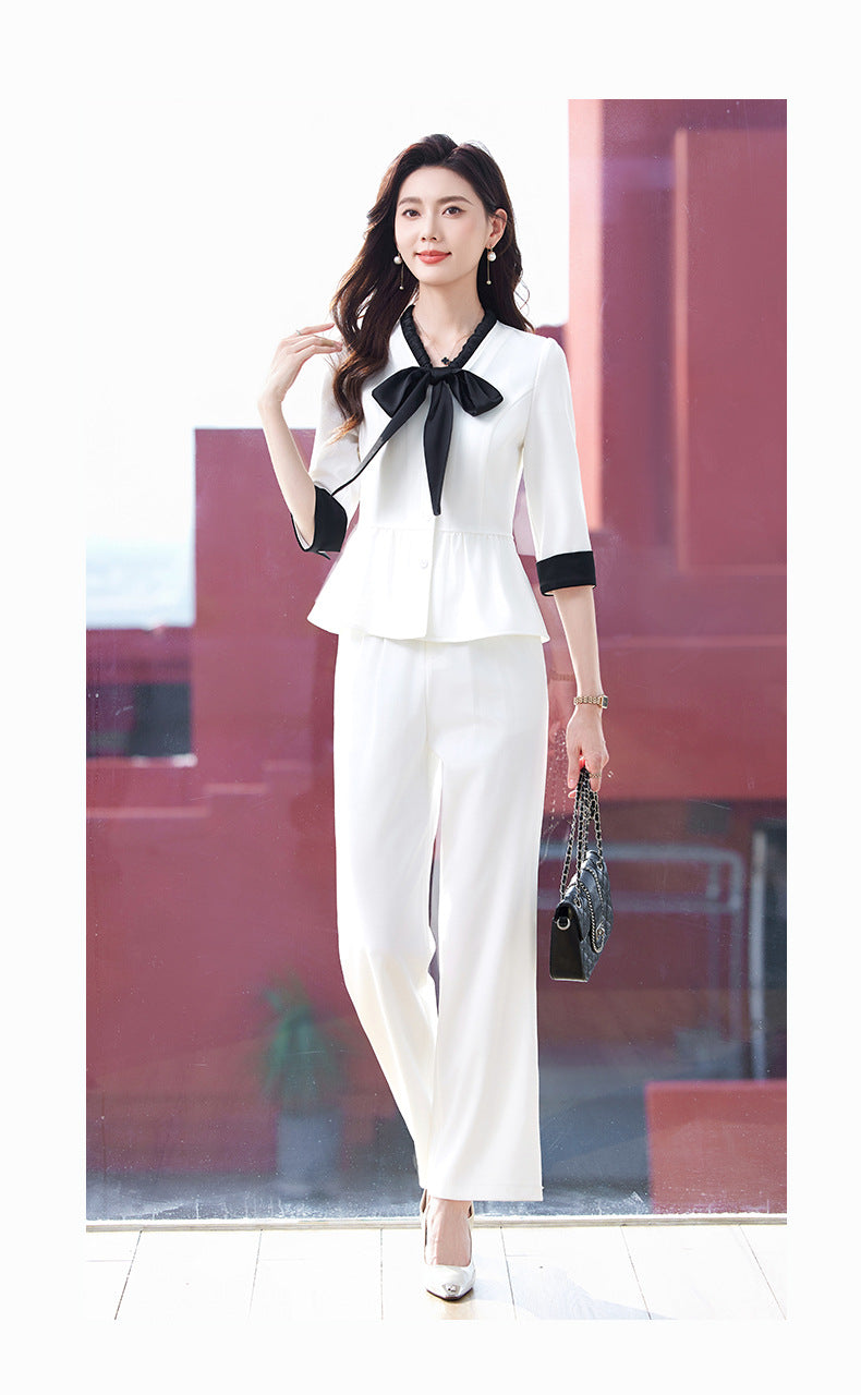 High-End Elegant Professional Interview Suit Fashion Age-Reducing Petite Fashion Suit Height-Enhancing Workwear Pants for Women