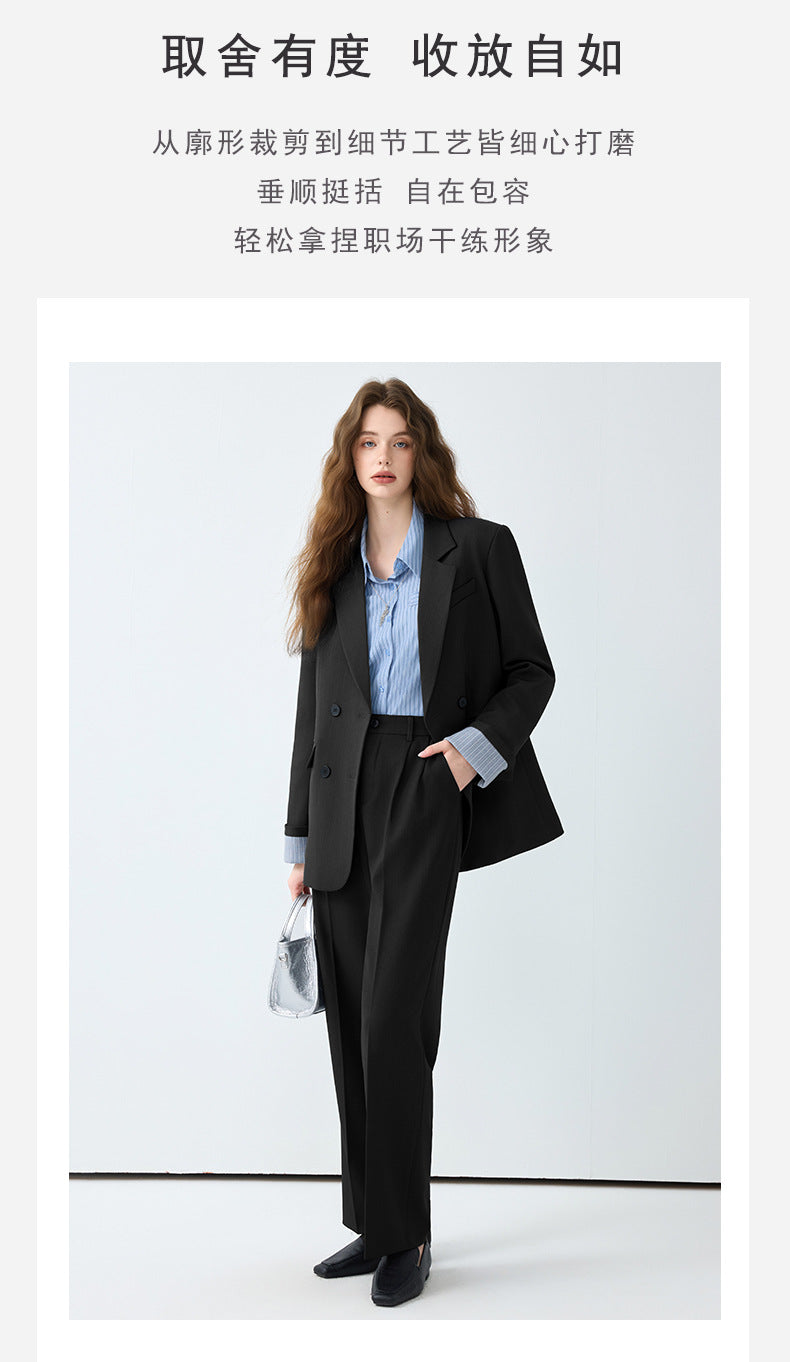High-End Blazer Women's Autumn Professional Wear Elegant Goddess Style Classy Loose Casual Wide-Leg Pants Suit