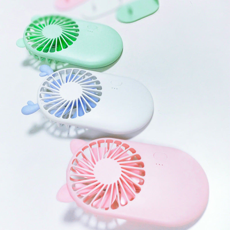 Mini Handheld Small Fan Portable Cartoon Desktop Fan Rechargeable Fan Outdoor USB Flap Pocket Pants Electric Fan
